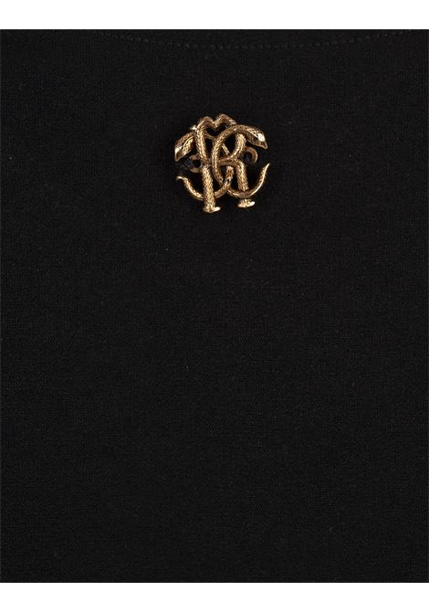 Canotta Nera Con Motivo Zebra Traforato ROBERTO CAVALLI | UKT613-MA00105051